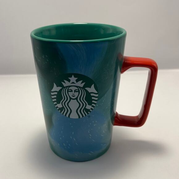 Starbucks 2024 Christmas Holiday Green Blue Marbled Swirl Coffee Cup Mug 13 Oz - Picture 1 of 7